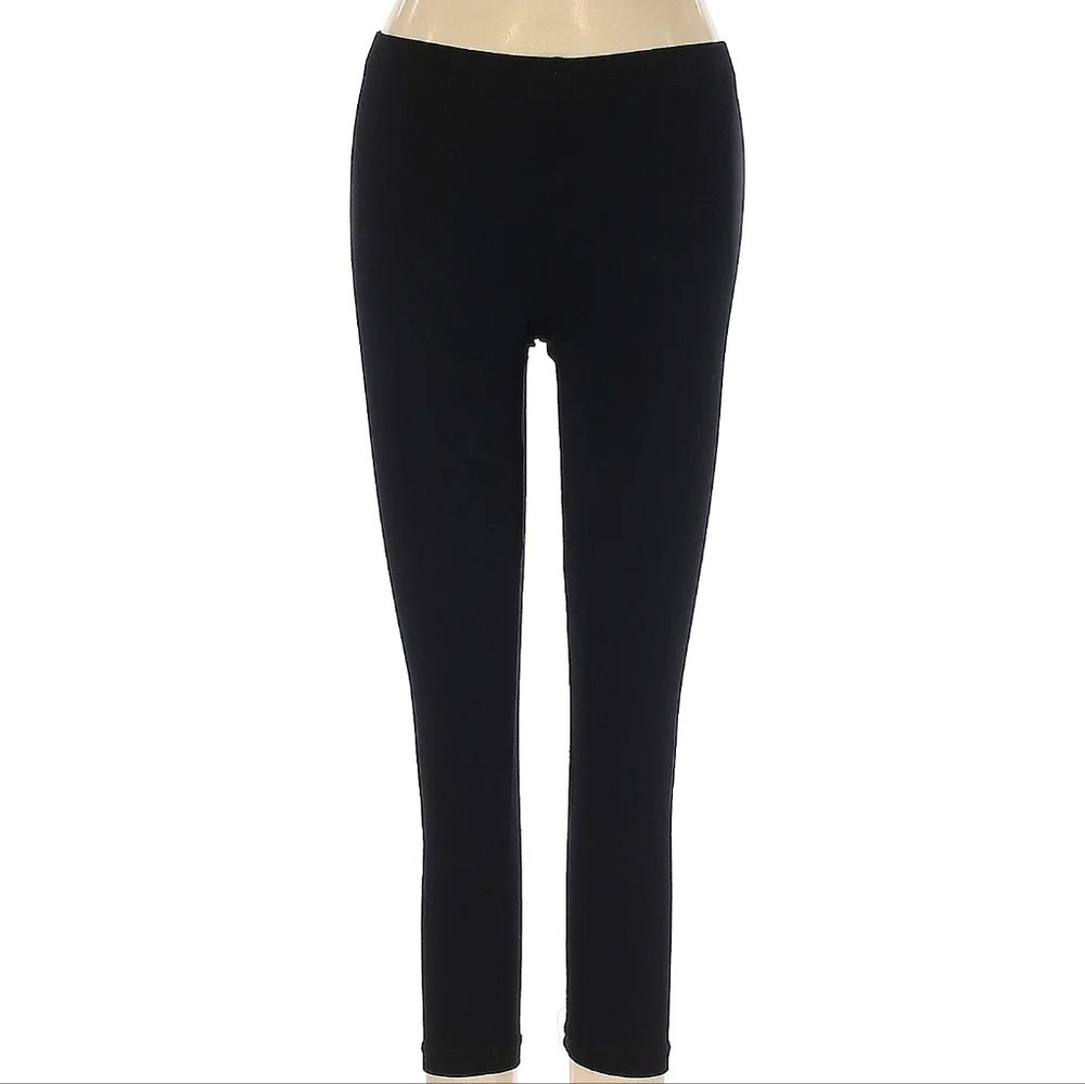Active Basic Women's Plain Cotton Leggings (Size 1XL, Black)